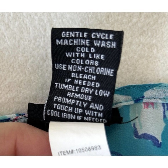 Torrid Floral Chiffon Button‎ Front Top Sz 0 Turquoise Sheer Summer Blouse Shirt - Picture 4 of 9